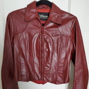 Wilsons Leather jacket ruby red womens vintage leather jacket
